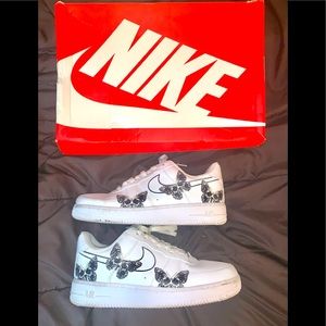 Nike Air Force 1’s custom skull butterfly